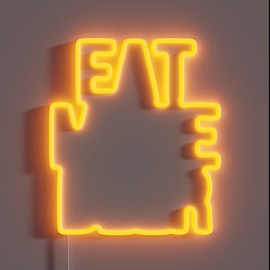 Neon Drink Sign, Boldly Displaying Eat More Beer in Refined Font