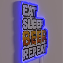 Load image into Gallery viewer, Funny Drinker Quote RGB Neon Sign: Eat Sleep Drink Repeat