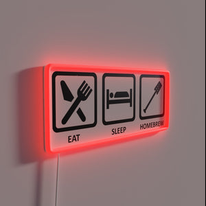 RGB illuminated homebrewing themed welcome to my cozy home sign