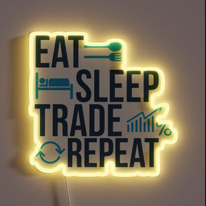 Neon Sign: Stock Market Trading Cycle Motif in Vibrant RGB Lights