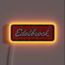 Load image into Gallery viewer, Edelbrock vintage logo customneon sign with orange LED border
