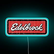 Load image into Gallery viewer, Edelbrock Engines Hot Rod RGB neon sign lightblue 