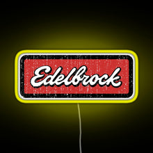 Load image into Gallery viewer, Edelbrock Engines Hot Rod RGB neon sign yellow