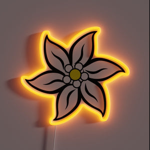Edelweiss Flower-Inspired RGB Neon Sign from the Alps Mountains Region