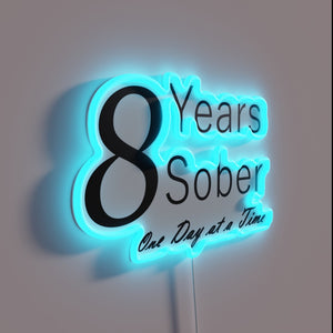 Neon Celebration of Sobriety Milestone with Customizable Year Count and Dates.