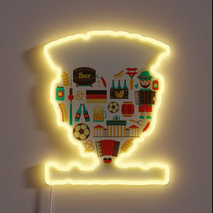 Vibrant RGB neon sign celebrating Oktoberfest spirit and German heritage