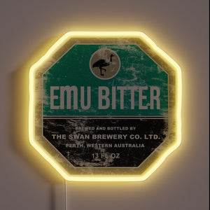 Vintage Australian Emu Bitter Beer Sign from 1923, Neon Style