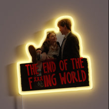 Load image into Gallery viewer, Apocalyptic warning sign in vibrant RGB neon display style.