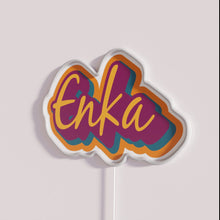 Load image into Gallery viewer, Brighten your space with vibrant Enka in orange neon lights