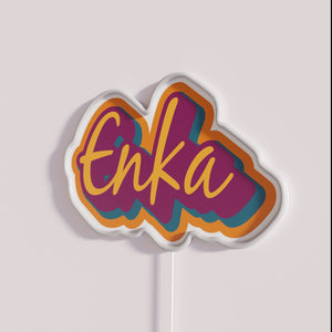 Brighten your space with vibrant Enka in orange neon lights