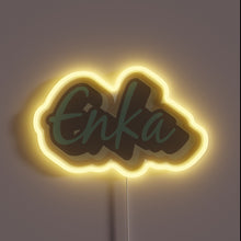 Load image into Gallery viewer, Color-changing, customizable neon sign with RGB LED lighting effects.