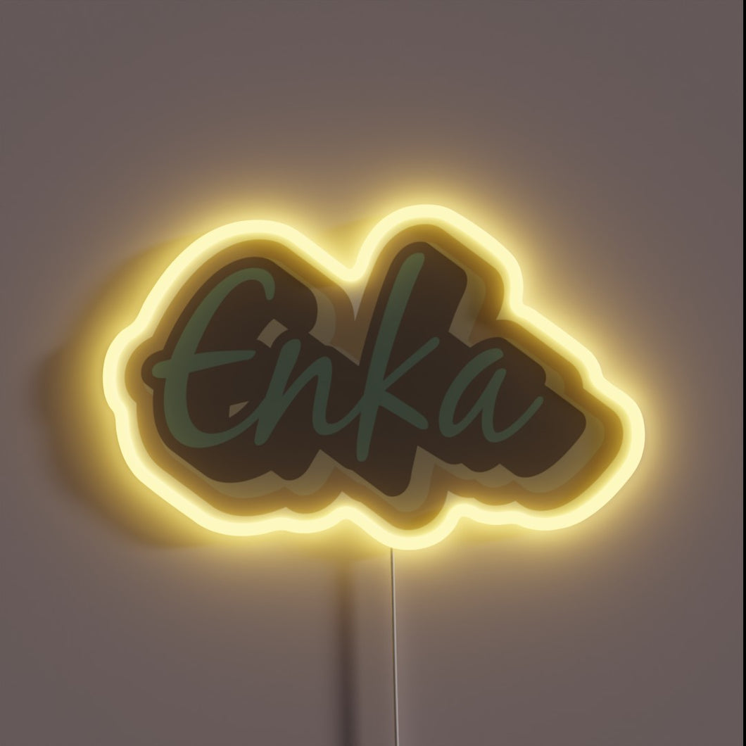 Color-changing, customizable neon sign with RGB LED lighting effects.