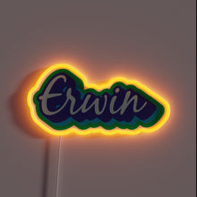 Load image into Gallery viewer, Neon Sign with Vibrant RGB Colors in Blue and Green.