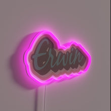 Load image into Gallery viewer, Neon Erwin Sign - A Futuristic RGB Nameplate with Personality