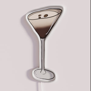 Vibrant Neon Bar Sign Featuring Iconic Espresso Martini Cocktail Design