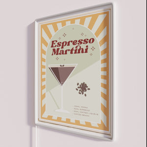 Electric Espresso Martini Bar Neon Sign in Vibrant RGB Colors