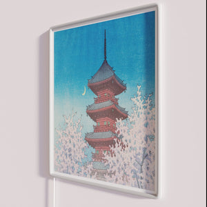Japanese Cultural Illumination Neon Sign for Spring Evenings at Toshogu