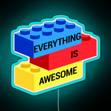 Load image into Gallery viewer, Everything is Awesome RGB neon sign lightblue 