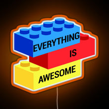 Load image into Gallery viewer, Everything is Awesome RGB neon sign orange