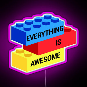 Everything is Awesome RGB neon sign  pink