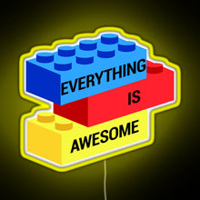 Load image into Gallery viewer, Everything is Awesome RGB neon sign yellow