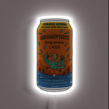 Load image into Gallery viewer, Archaeopteryx Lager beer can customneon sign with white LED glow