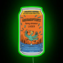 Load image into Gallery viewer, Evolution Brewing Archaeopteryx Flying Dinosaur Lager RGB neon sign green