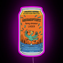 Load image into Gallery viewer, Evolution Brewing Archaeopteryx Flying Dinosaur Lager RGB neon sign  pink