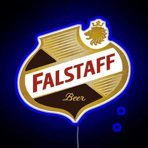 FALSTAFF Beer Shield Beer Retro Vintage RGB neon sign blue