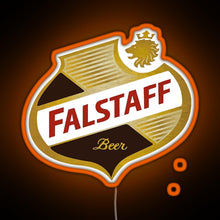 Load image into Gallery viewer, FALSTAFF Beer Shield Beer Retro Vintage RGB neon sign orange