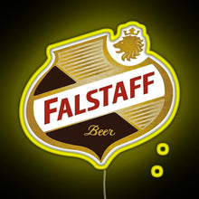 Load image into Gallery viewer, FALSTAFF Beer Shield Beer Retro Vintage RGB neon sign yellow