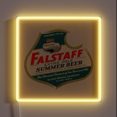 Vibrant RGB lighted beer sign with Falstaff Extra Pale logo