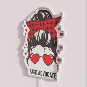 Neon Fetal Alcohol Spectrum Disorders awareness advocacy support sign decoration.