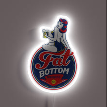 Load image into Gallery viewer, Fat Bottom Brewing pin-up girl customneon sign with white LED glow