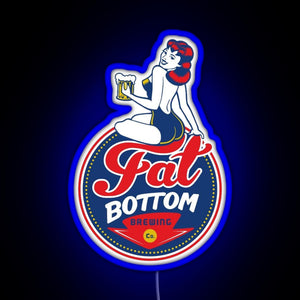 Fat Bottom Brewing RGB neon sign blue