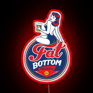 Fat Bottom Brewing RGB neon sign red