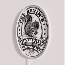 Load image into Gallery viewer, RGB neon wall decor with colorful Fat Kevin&#39;s hazelnut ale logo
