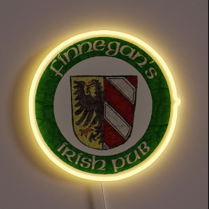 Vibrant Finnegan's Irish Pub Neon Sign in Rich RGB Colors