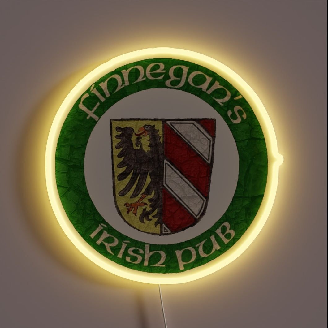 Vibrant Finnegan's Irish Pub Neon Sign in Rich RGB Colors