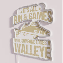 Load image into Gallery viewer, Neon fishing themed weekend humor decoration, colorful LED sign lighting.