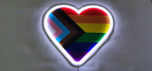 Load image into Gallery viewer, Progress Pride Flag Heart Rgb Neon Sign