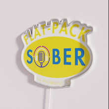 Load image into Gallery viewer, Vibrant flat pack neon sober logo wall decoration display ideas.