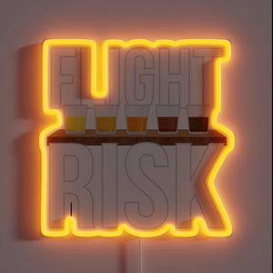 Bar Decor: Color-Changing 'Flight Risk Beer Drinker' Neon Sign Advertisement