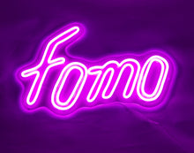Load image into Gallery viewer, FOMO neon sign inspired by Bored Ape Yacht Club