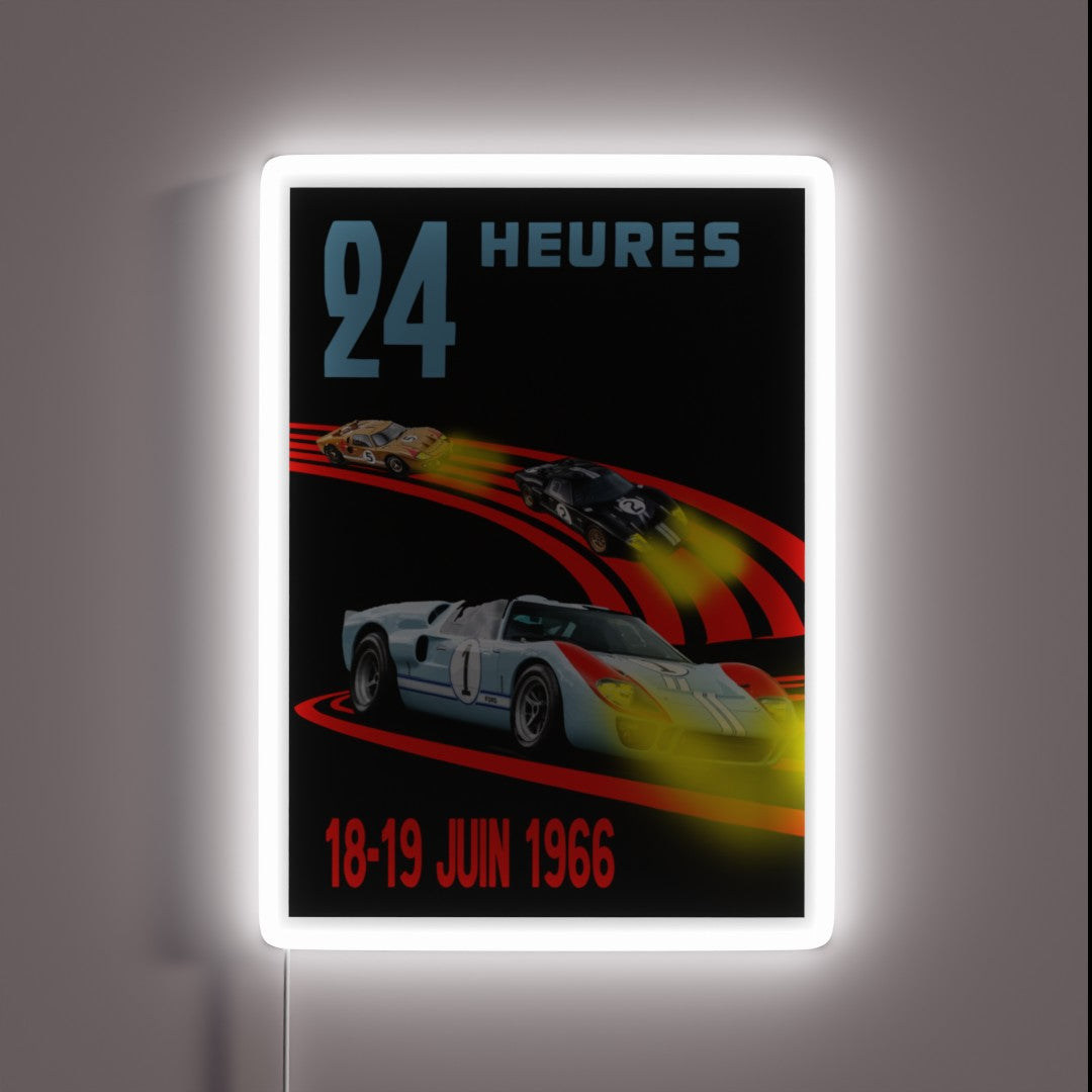 Ford Gt40 Mk2 1st 2nd 3rd 24 Hours 1966 Rgb Neon Sign – Neon Factory