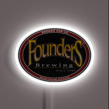 Load image into Gallery viewer, Classic and bold, this neon sign showcases the Founders Brewing Co. logo from Grand Rapids, Michigan — “Brewed for Us” since 1997.