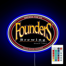 Load image into Gallery viewer, Founders Brewing Co logo RGB neon sign remote