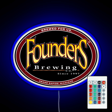 Founders Brewing Co logo RGB neon sign remote