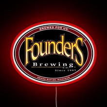 Load image into Gallery viewer, Founders Brewing Co logo RGB neon sign red