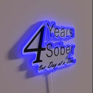 Neon sober milestone anniversary birthday celebration daily choice reminder sign